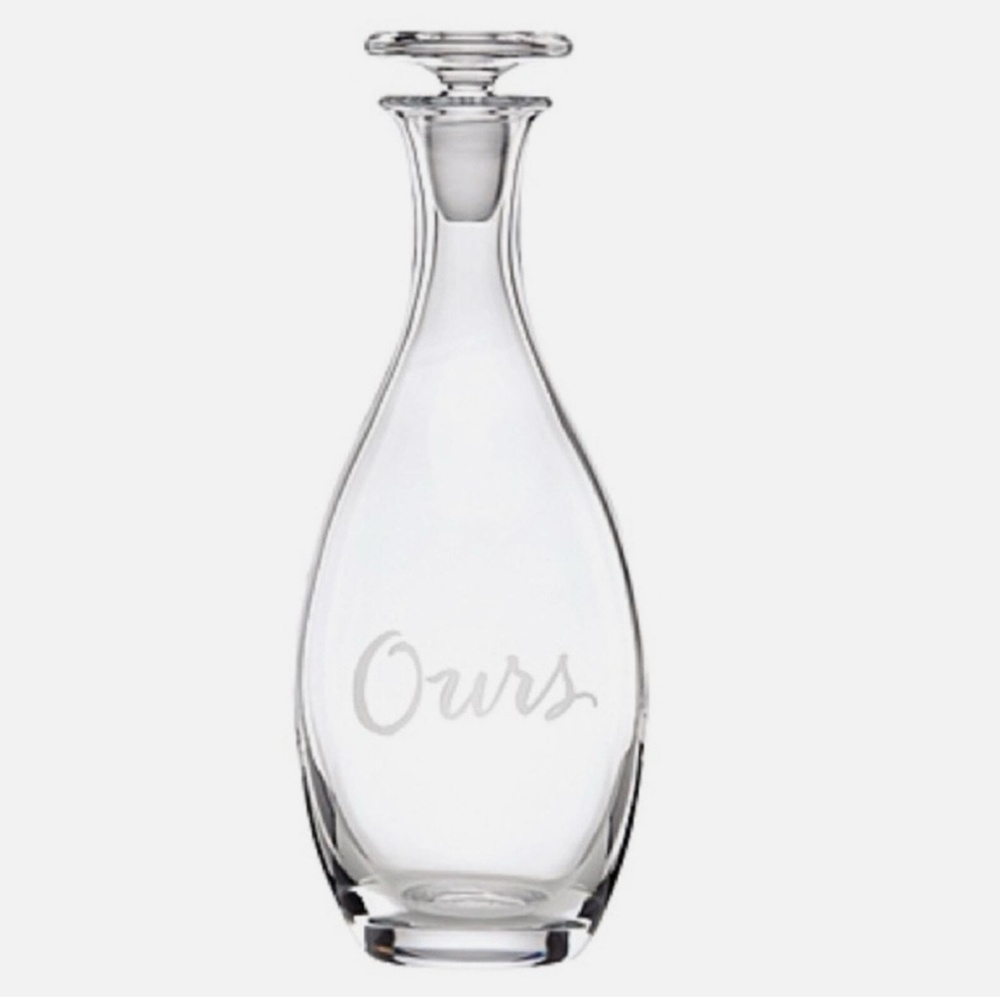 Kate Spade Lenox Crystal Two of a Kind Ours Decanter Bar Cart Wine Spirits